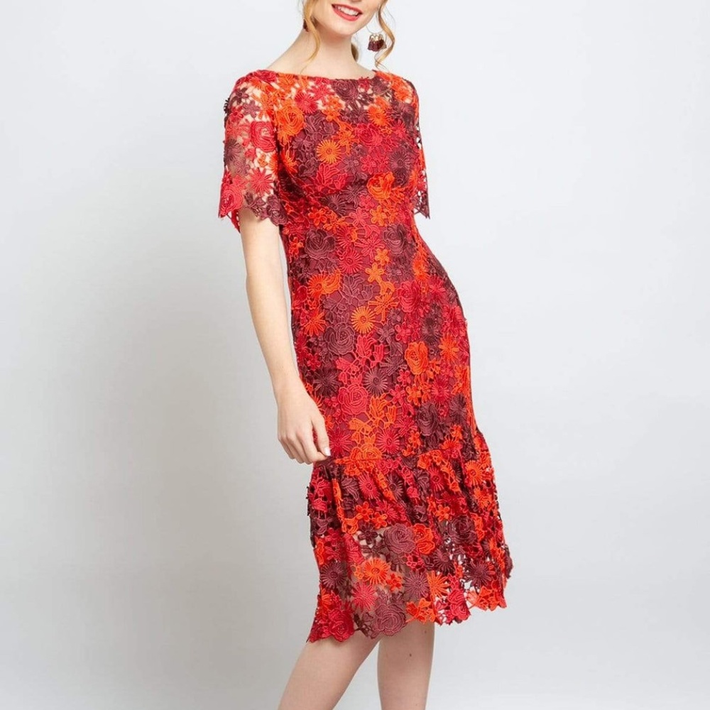 Brigitte Anthropologie Embroidered Midi Dress